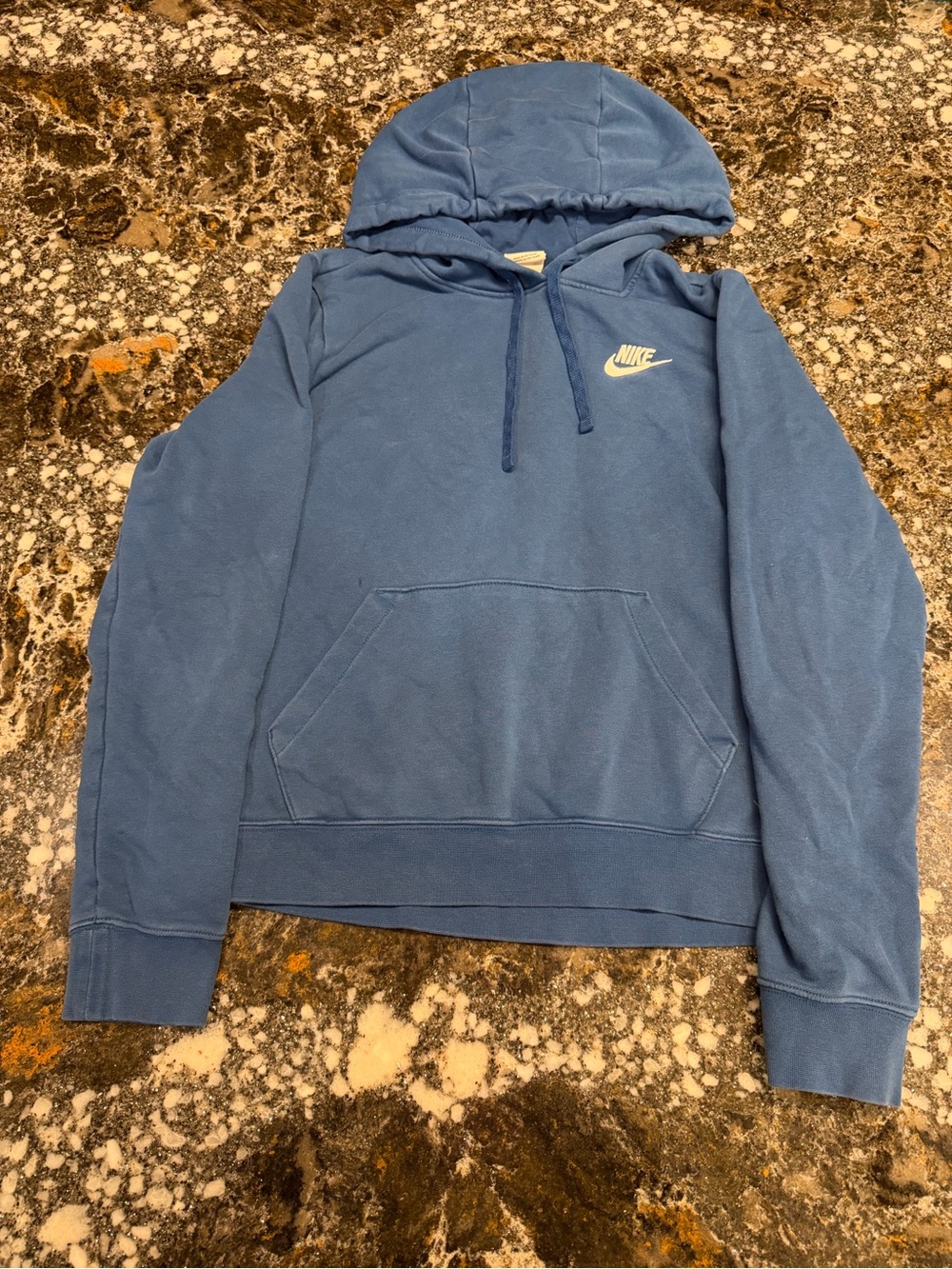 Nike Blue Pullover Hoodie Sweatshirt Women’s Small S Classic Swoosh